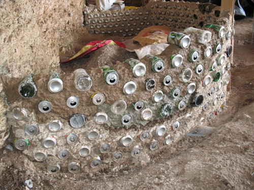 earthship can and bottle walls