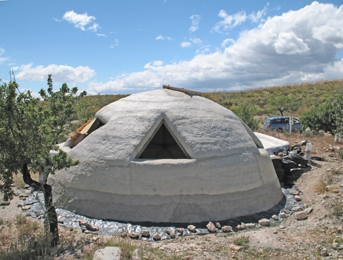 Geodesic dome exterior east